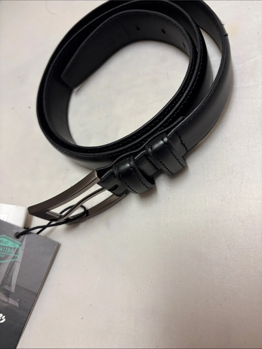 Men’s Go Places Buckle Black Leather Belt Size 36” NWT